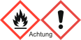 GHS Symbole Flamme und Achtung