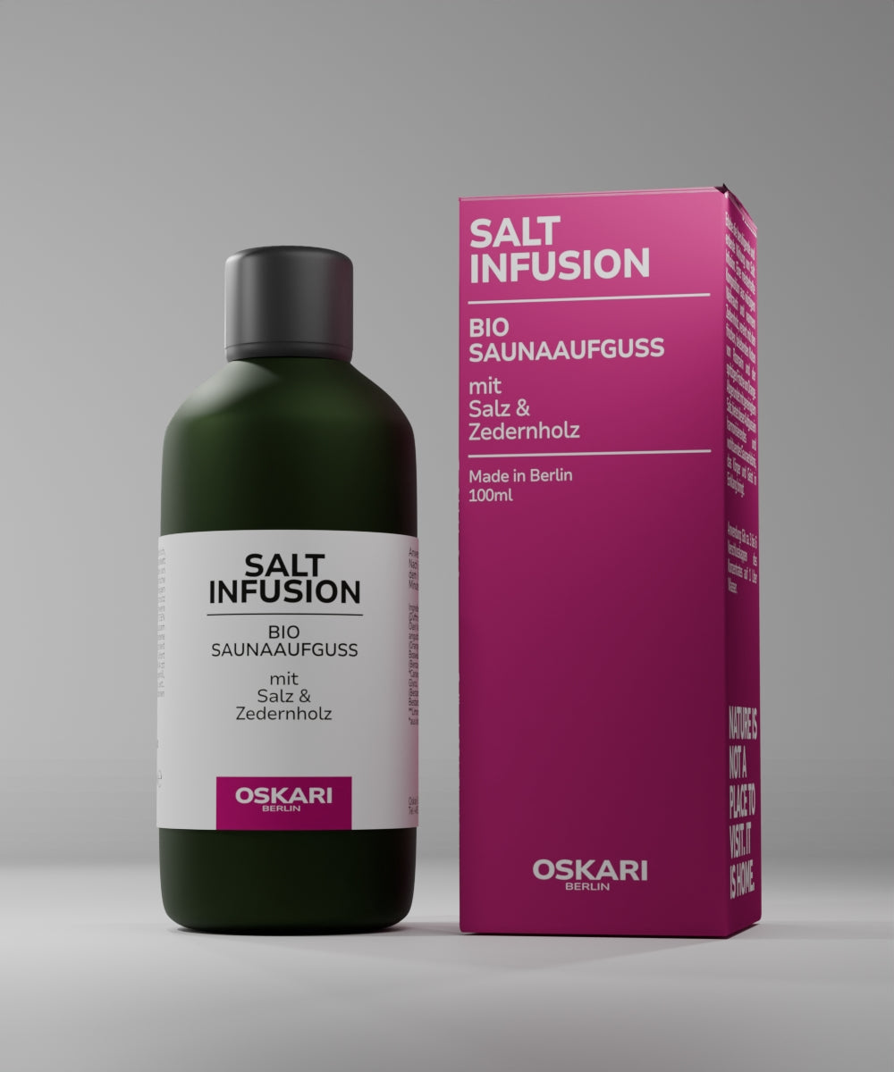 Salt Infusion Bio Saunaaufguss von Oskari mit schachtel