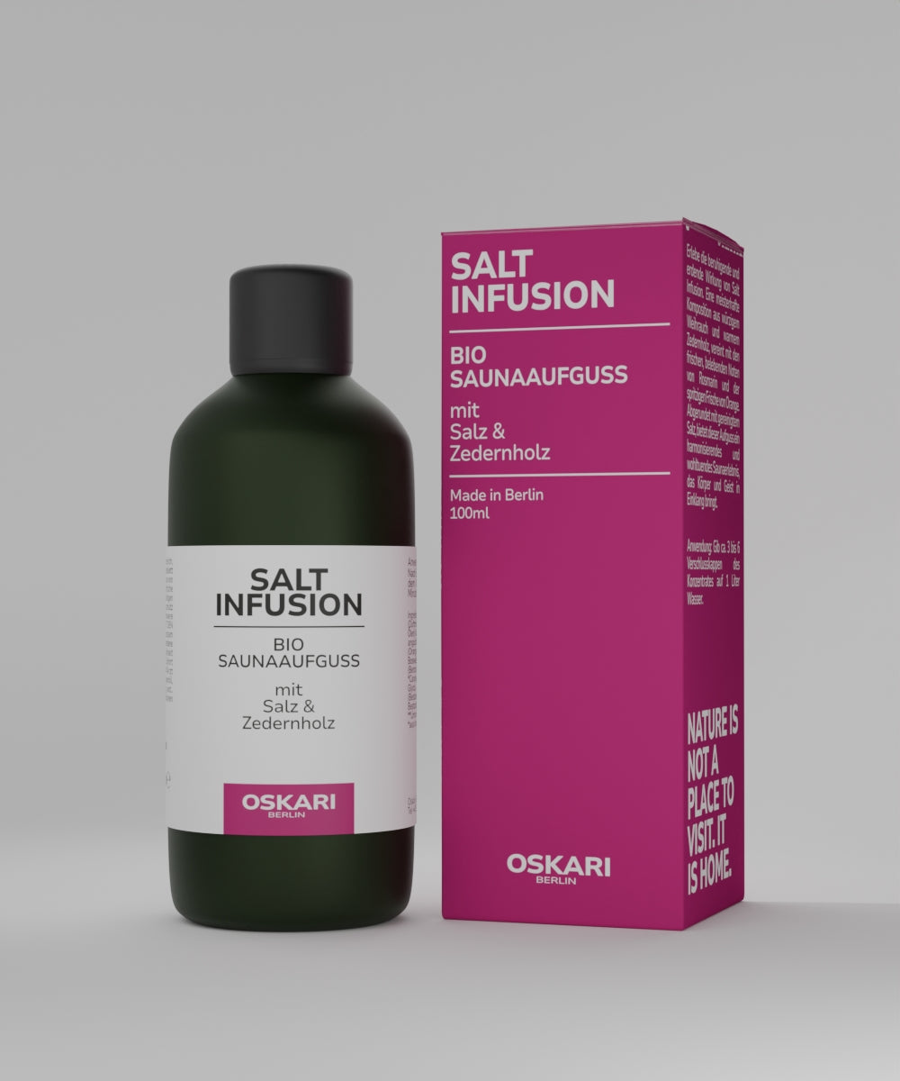 Der innovative Bio Saunaaufguss Salt Infusion mit Salz