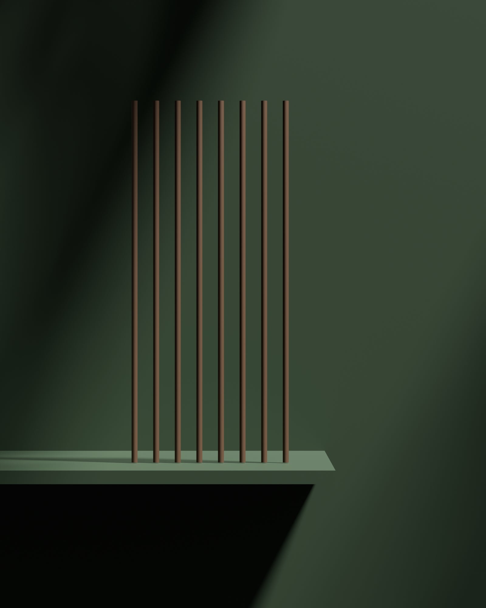 Die Duftstbchen aus nachhaltigem Papier für den Oskari Raumduft vor grünem Hintergrund