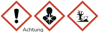 GHS Symbole Achtung, Aspiration, Gewässer, Signalwort Achtung