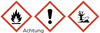 GHS Flamme, Achtung, Gewässer, Signalwort Achtung