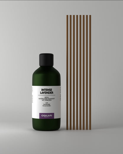Intense Lavender Raumduft mit Stäbchen als Nachfüllset von Oskari