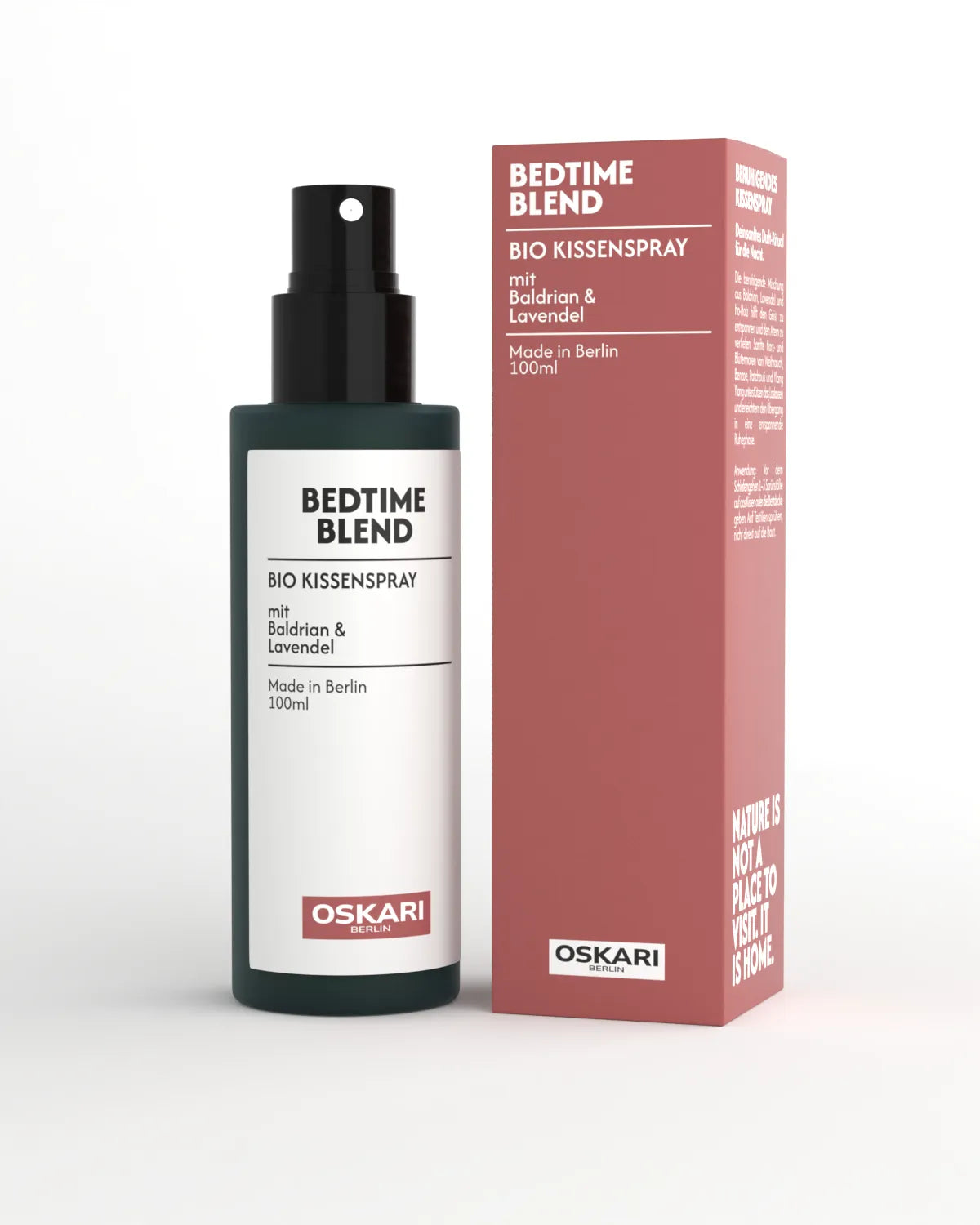 Bio Kissenspray Bedtime Blend von Oskari mit Baldrian und Lavendel