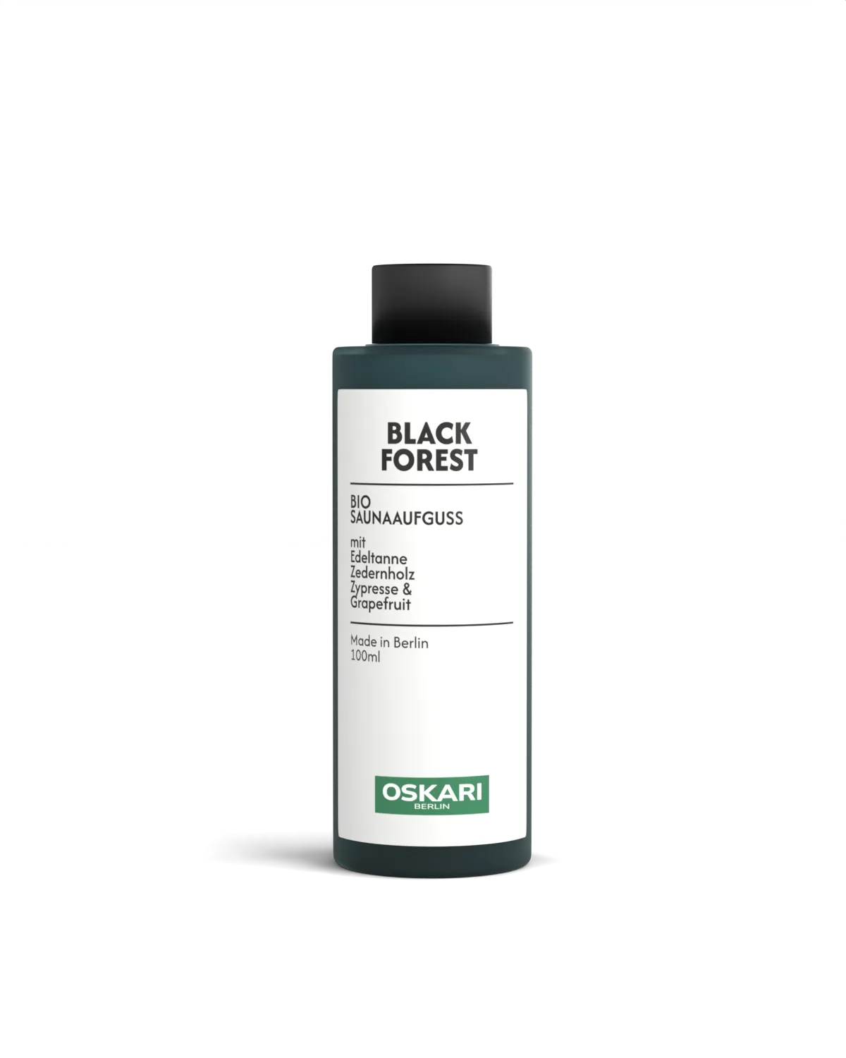 Bio Saunaaufguss Black Forest von Oskari vor hellem Hintergrund.
