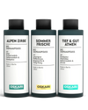 Bio Saunaaufguss Set Edition 3 Fresh mit  Alpen Zirbe, Sommerfrische und Tief & Gut Atmen in der 3 x 100ml Flasche von Oskari