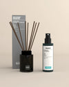 Das Bundle Mindful Balance Vibe mit dem Raumduft Self-Doubt Dissolver und dem Bio Yogaspray Shanti von Oskari