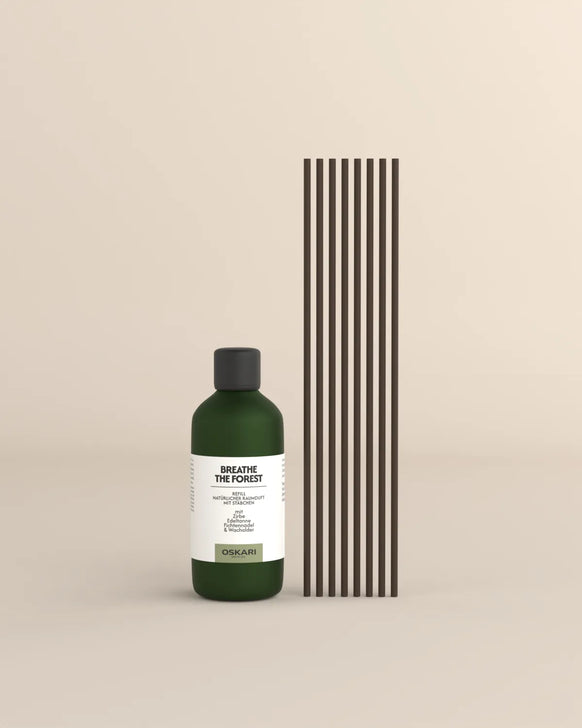 Nachfüllset Raumduft Breathe the Forest & Stäbchen – Oskari
